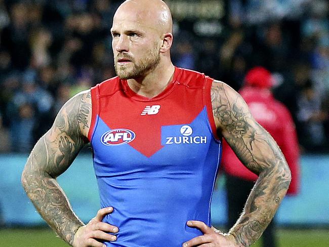 22/06/18 - AFL - Round 14 - Port Adelaide v Melbourne at Adelaide Oval. Nathan Jones after the loss. Picture SARAH REED