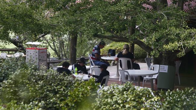 Customers dining at tables at the Gorge kiosk in Launceston on Friday March 27. Picture: PATRICK GEE