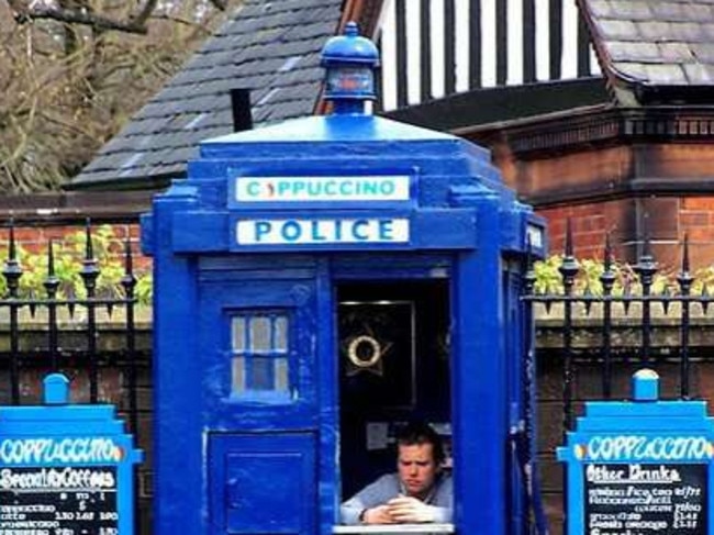 guys, there's a TARDIS cafe They're wearing bowtie. Guys where is this  place?