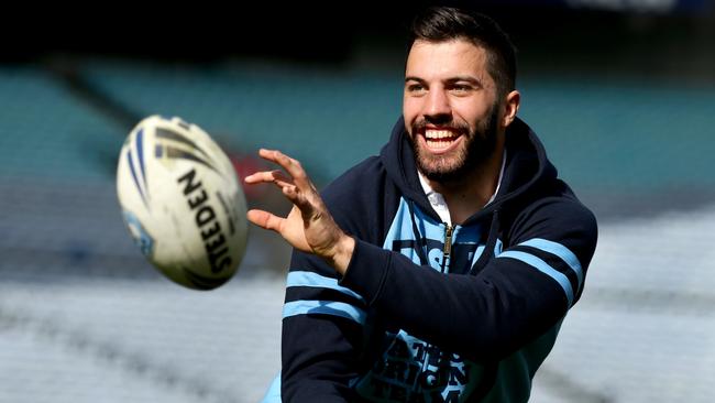 James Tedesco during NSW Blues Origin team for game 3 announcement at ANZ Stadium , Homebush . Picture : Gregg Porteous