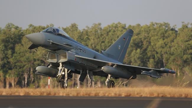 German Luftwaffe Euro Fighters and Japanese Mitsubishi arrive in Darwin for Operation Pitch Black., Picture: NCA Newswire /Glenn Campbell