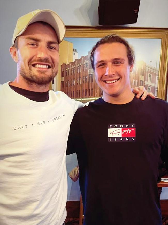 Logan Steinwede (right) with stepfather Kieran Foran. Photo: Supplied.