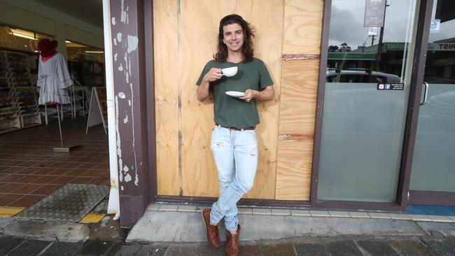 Brodie Green has taken out a lease for a cafe in a spot that used to be an ATM. Yep, that boarded up doorway will soon be a cafe. Photo by Richard Gosling