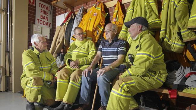 Brian Potter with CFA firefighters from Langwarrin.