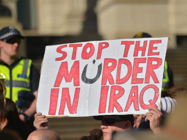 Australians gathered to stand against ISIS in a march in Melbourne.