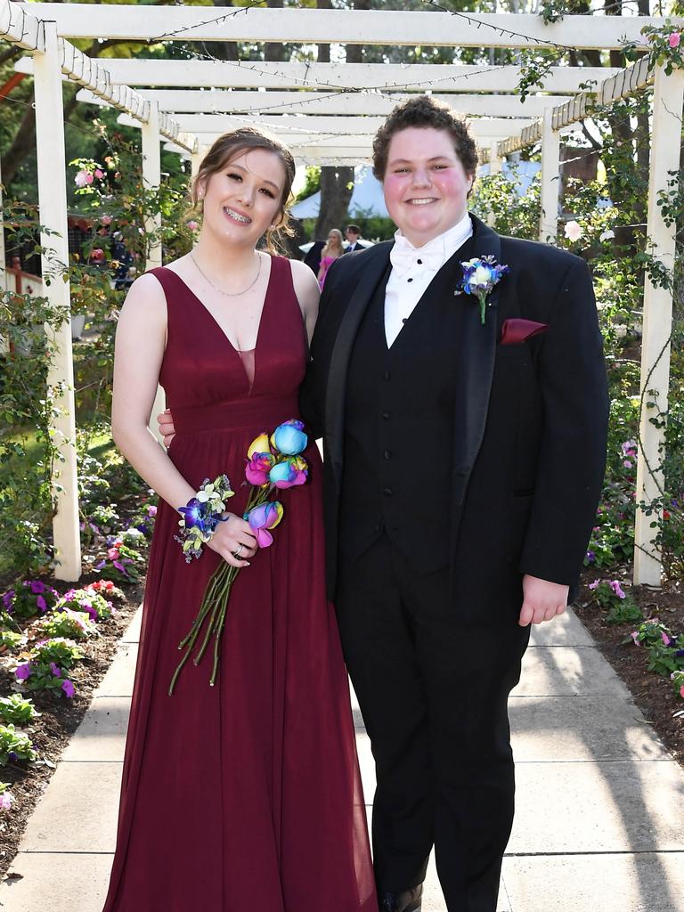 Sally Byrne and Sienna Ritchie at Glennie School Formal. Picture: Patrick Woods.