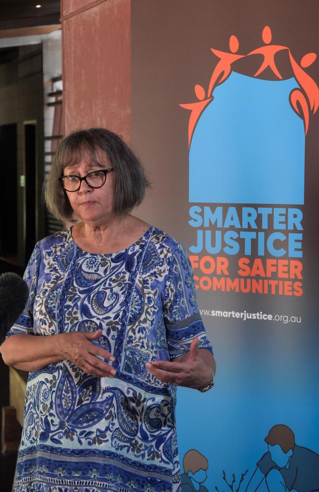 Northern Territory Aboriginal Justice Agreement (NTAJA) co-chair Olga Havnen spoke at the launch of the Smarter Justice for Safer Communities campaign. Picture: Sierra Haigh