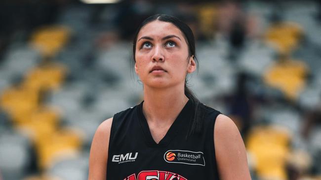 Monique Bobognie for the Mackay Meteorettes at the U18 state basketball championships on the Gold Coast, January 19, 2022. Picture: Nelson Kahler