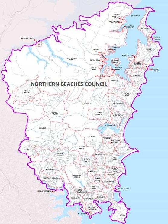 New Northern Beaches Council wards