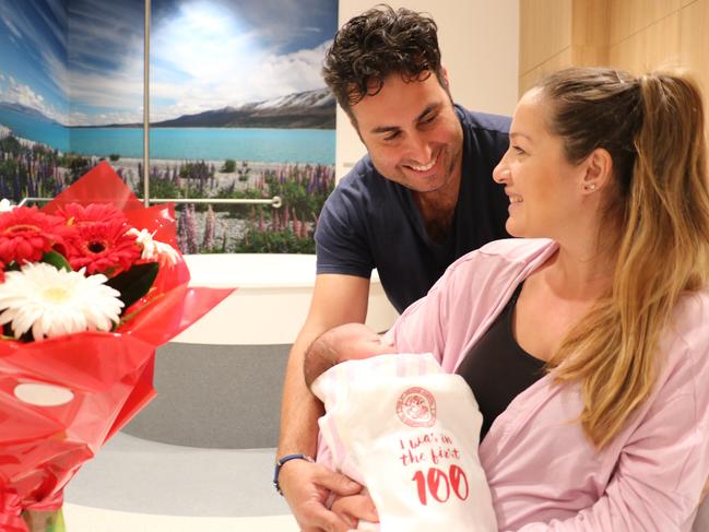 Rosaria and Tano Giuffre welcomed baby Emanuele in January and were one of the first families to receive the state government’s Baby Bundle … which includes hand sanitiser!