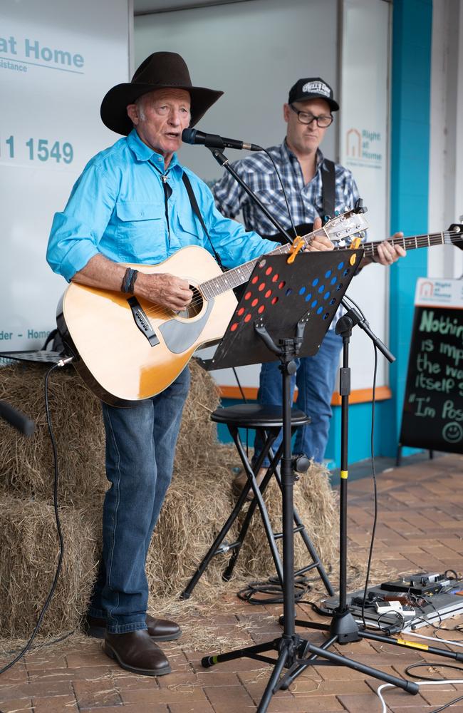 Darrell Pearce plays with his band on Mary St as part of Buskers on Mary in Gympie. August 18, 2023. Picture: Christine Schindler