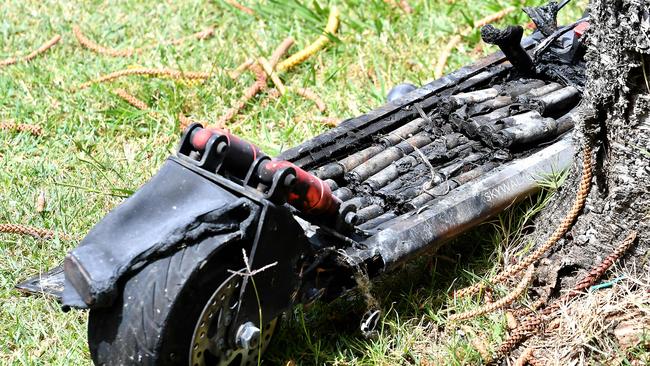 File photo of an e-Scooter fire at Sigiriya Street, Darra on Thursday, January 12, 2023. Picture, John Gass