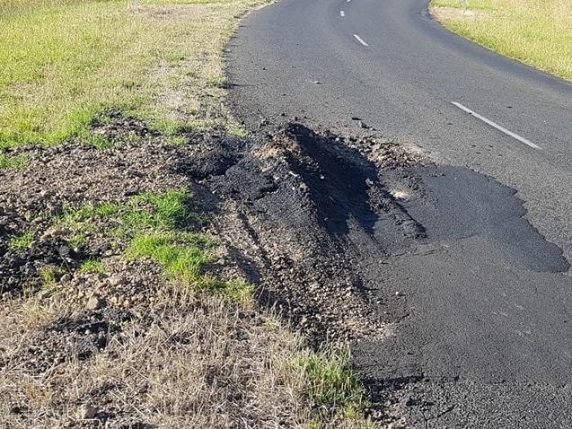 A resident is concerned by repair works on a pothole along the Inverleigh-Shelford Rd. PictureL Deon Mackay