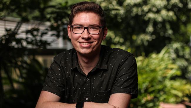 UQ speech pathology student Lachlan Scott will graduate from the UQ course being among the top of his class despite having Tourette's Syndrome.  Picture: Zak Simmonds