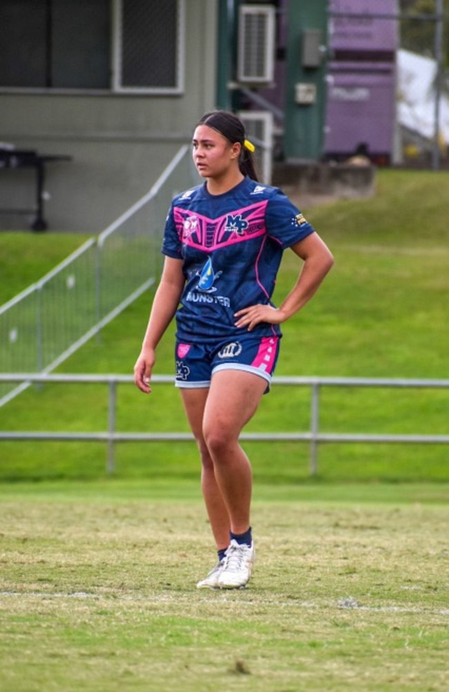 Mabel Park State High lock Amanii Misa pictured in her school colours. Amanii was picked in the Australian Schoolgirls team last year after performing strongly for the Queensland Schoolgirls representative side at Nationals, staged in Coffs Harbour. Picture courtesy of Leone Key/LK Sports Photography.