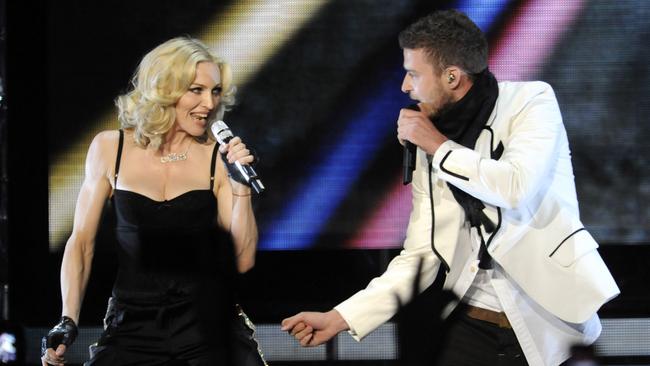 Madonna and Justin Timberlake only had four minutes to find a hit. Picture: Kevin Mazur/WireImage