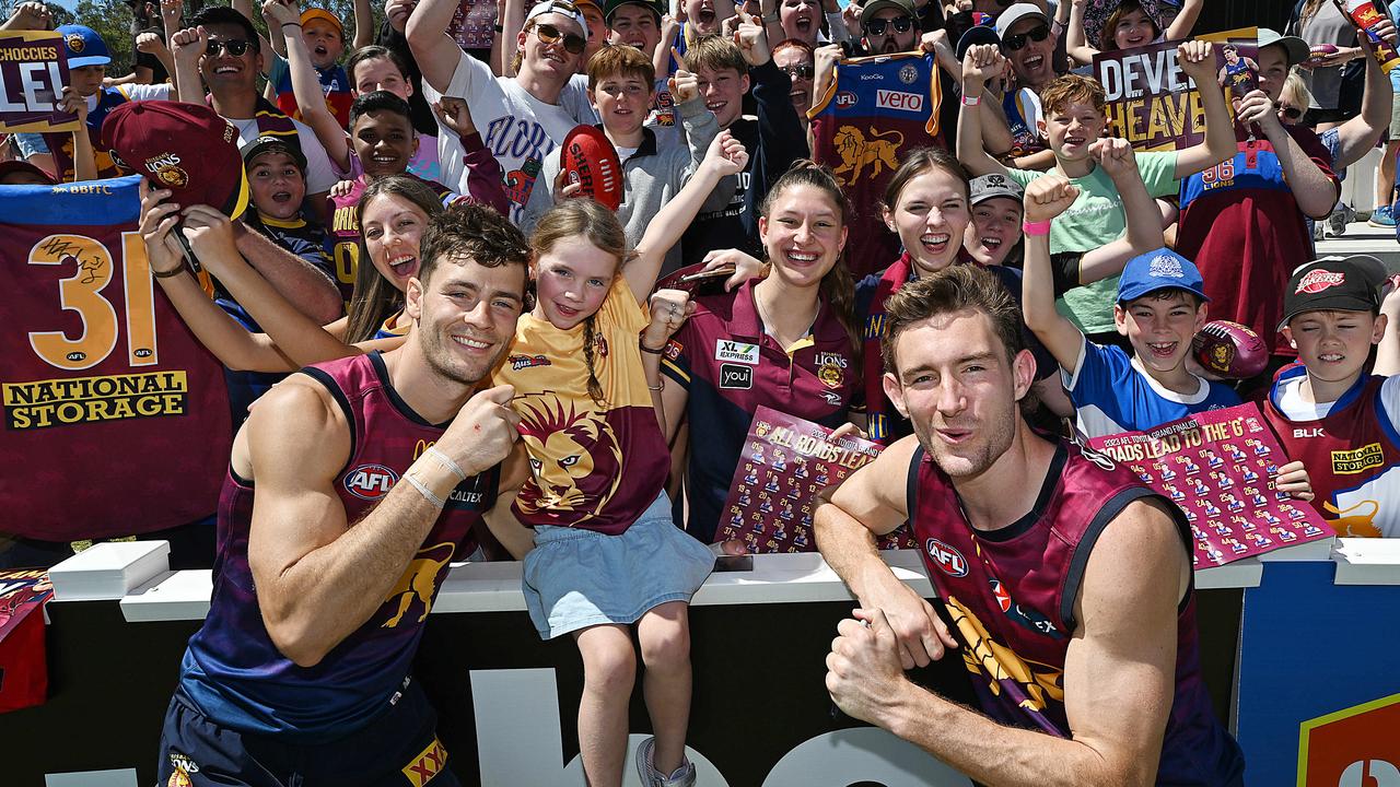 Josh Dunkley and Harris Andrews are crowd favourites. Picture: Lyndon Mechielsen/Courier Mail