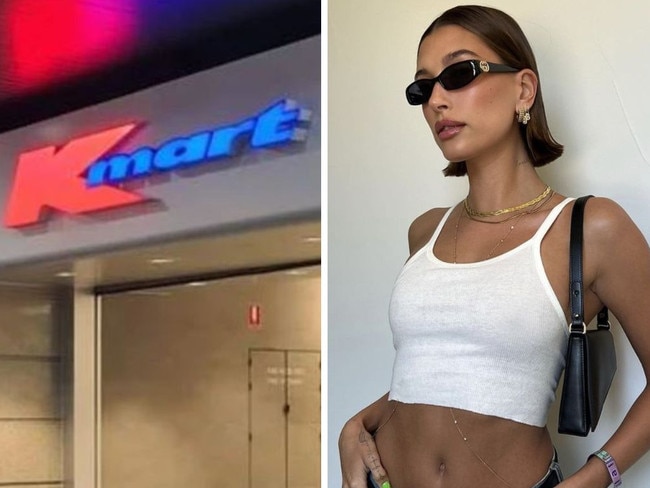 Kmart recreates Hailey Bieber's Coachella outfit for $55. Picture: Supplied