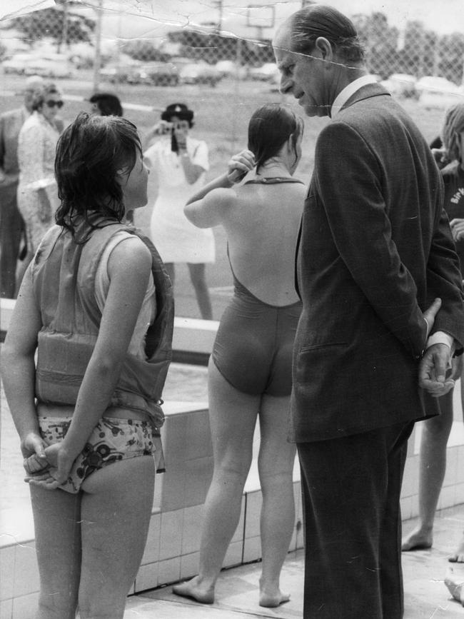 Prince Philip talks to Christine Hancock, 15, of Magill, South Australia, after a canoeing display by the Magill Girls Brigade during a 1973 event celebrating the Duke of Edinburgh Award. First established in the UK in 1956, the youth program has expanded to more than 140 countries, including Australia, and despite his stalwart support for many charities, is arguably his greatest legacy. “The Duke of Edinburgh’s Award has helped countless young people on their sometimes difficult path to adulthood,” Philip says on the organisation’s website. On the official royal website, Briton Jon Watts tells how he turned his life around after embarking on the scheme as a young man in prison. “Taking part in the DofE saved my life,” the now chef says. “It unlocked my potential, gave me the tools to succeed.”