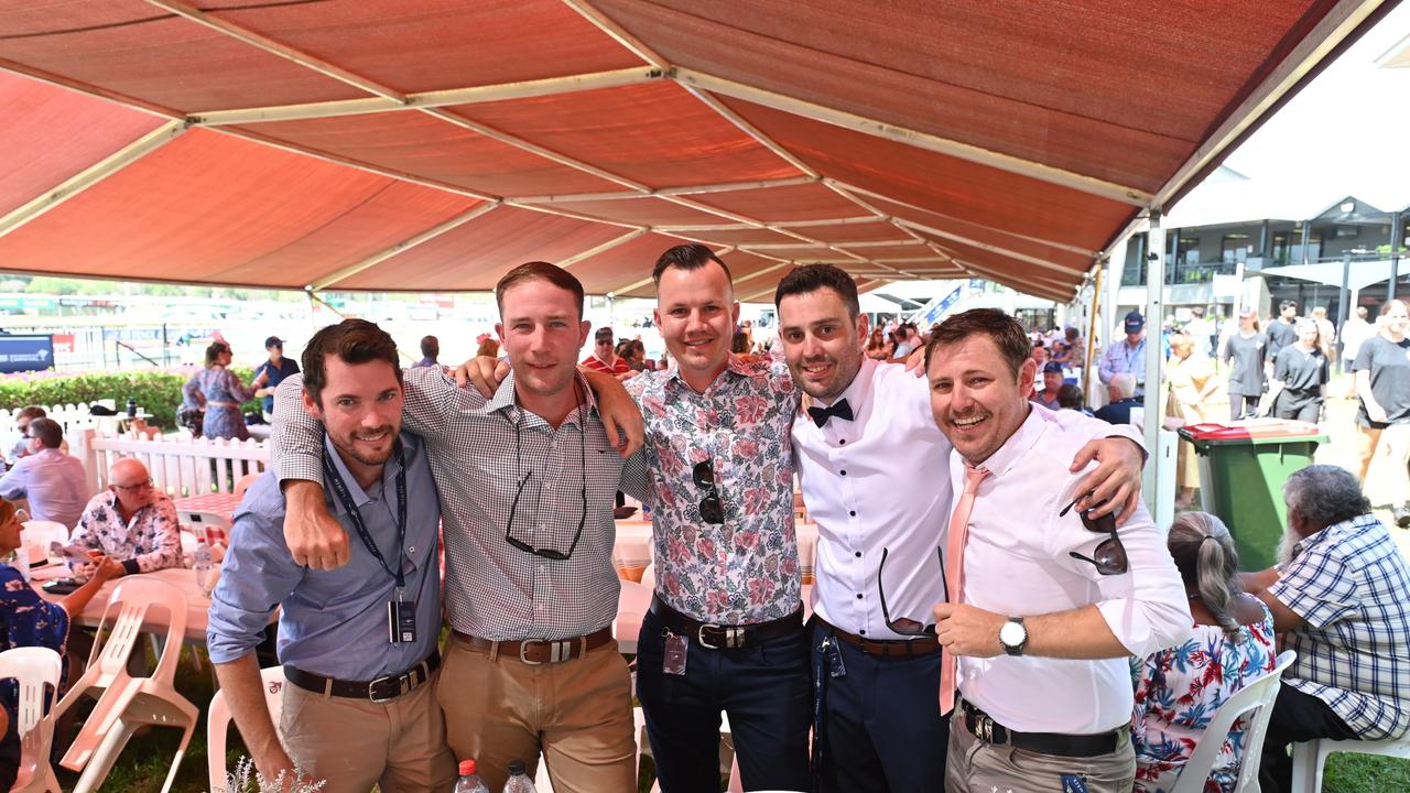 Brandon Hayward, Bradley King, Jarrad Evans and Isaac Dunstan at the 2021 Great Northern Darwin Cup. Picture: Julianne Osborne