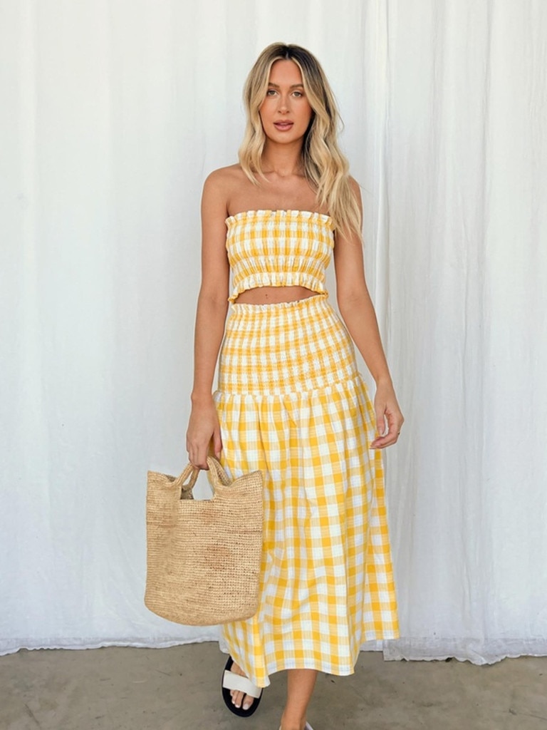 Yellow best sale gingham dress