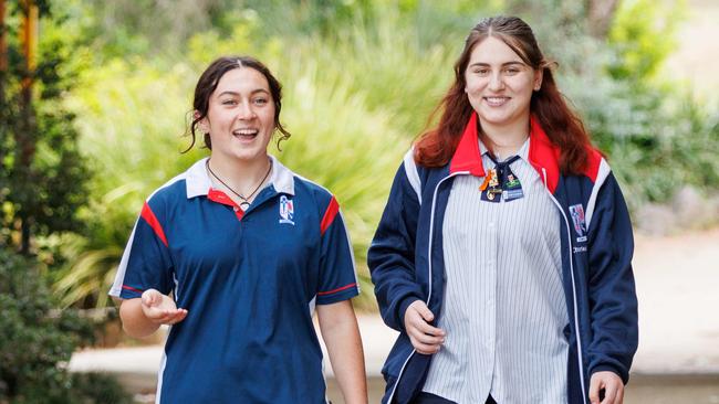 Legal Studies students Libby Austin and Charlee Rose Murtough-Coombes found the 2023 HSC exam reasonable, but like many of their peers found Question 25 ‘a little confusing’. Picture: Max Mason-Hubers