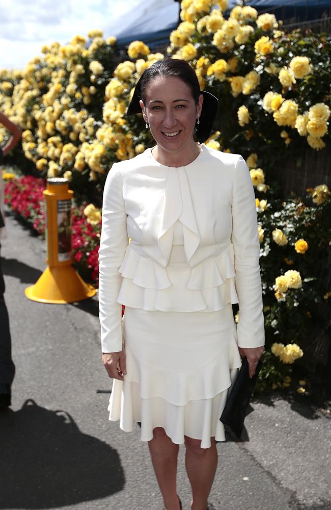 Edwina McCann in the Birdcage at Derby Day 2014. Picture: Bradley Hunter