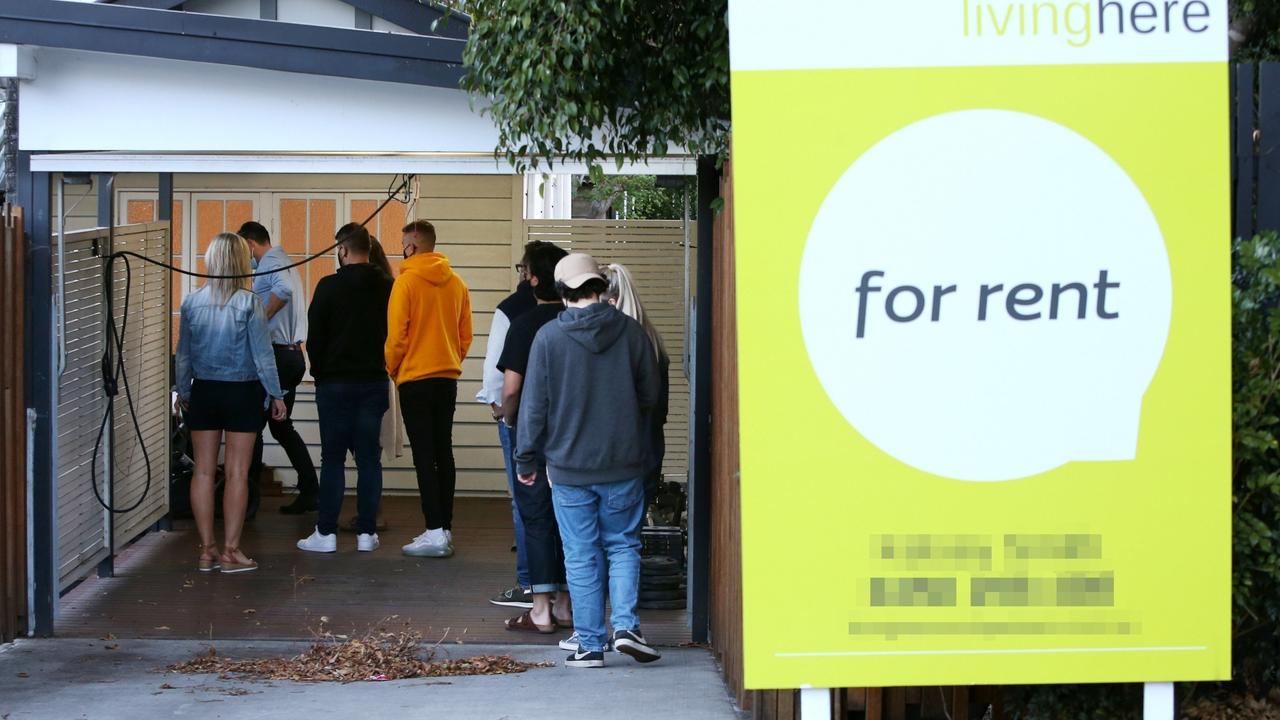 Queues of people at house inspections is not an uncommon sight. Picture: Steve Pohlner