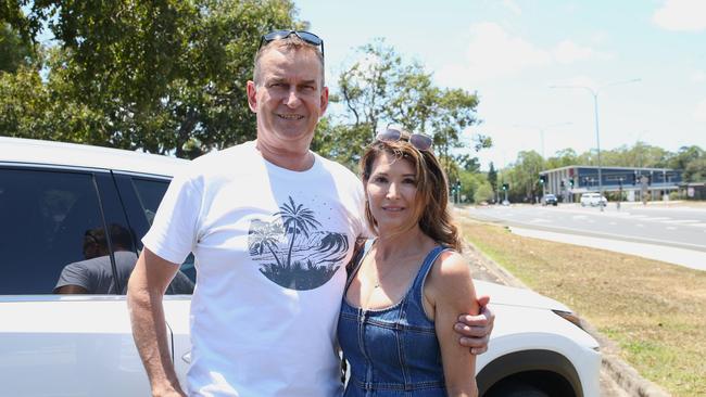 Independent voters Dan and Geri after casting their vote at the Woree polling station in Cairns. Picture: Peter Carruthers