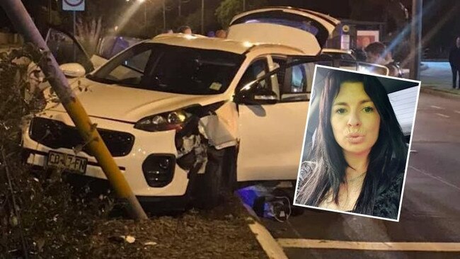 Kathryn Louise Johnson, 34, of Killarney Vale, blew nearly twice the limit and allegedly had cannabis on her after she led police on a chase before crashing her car. Pictures: Facebook