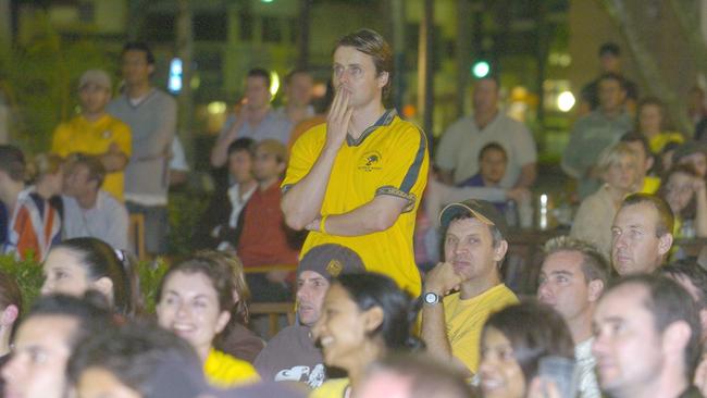 News 26/6/06 Soccer Fans parting at Shenanigans ahead of tonights game against Italy. Pictured is Stefan Baggi.. Photo: Aaron Francis