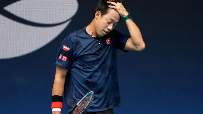 Japan's Kei Nishikori had to pull out of several tournaments in recent months because of a back injury. Picture: AFP