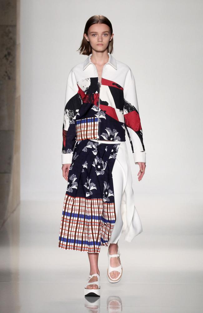 Peyton Knight walks for Victoria Beckham during New York Fashion Week.