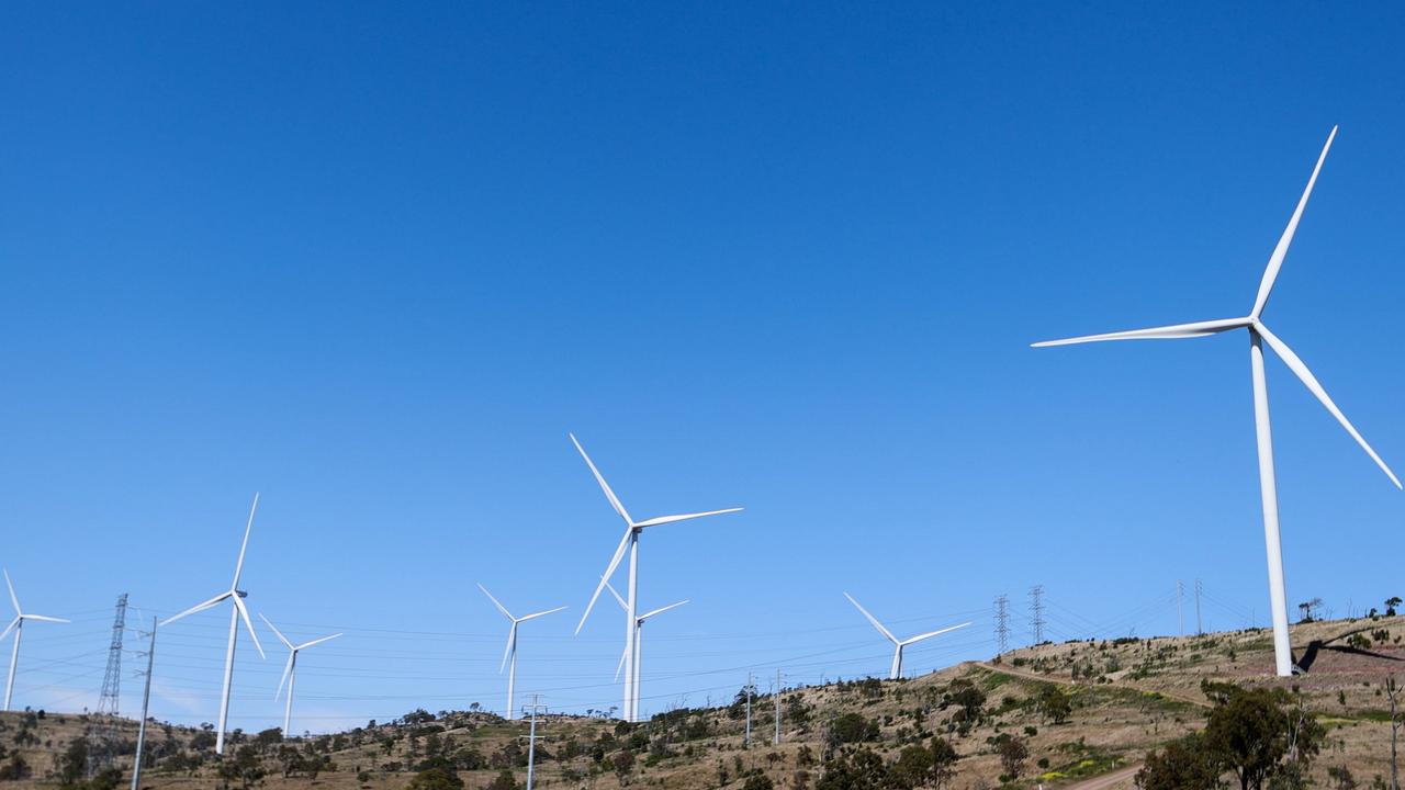 A wind farm in the South Burnett district of Queensland. (AAP Image/Russell Freeman)