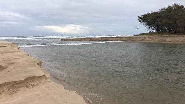 Tallow Creek open to the ocean with no human interference. Picture: Byron Shire Council