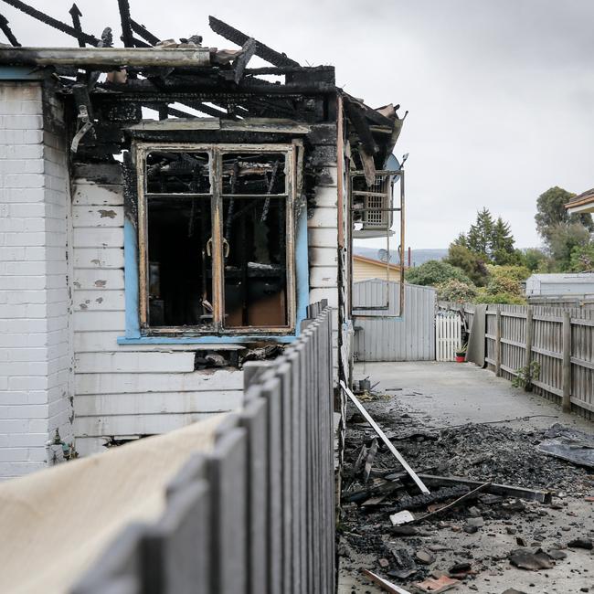 Damage caused by a fire at a house at Mayfield, Launceston. Picture: PATRICK GEE