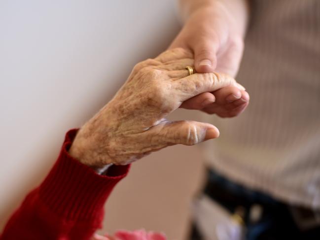 Aged Care is an area that will require more trained staff in the future.elderly, senior, nursing home, hands,