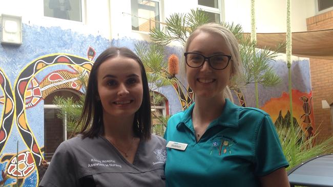 Caboolture Hospital nurses Katie Toole and Siobhan Hayter have come through school-based education programs.