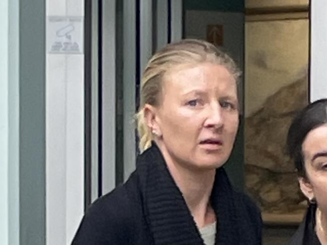 Claudia Natasha Jeffrey (blonde), 30, of Point Clare, leaving Gosford District Court after pleading guilty to defrauding Medicare $338,000 by using a doctor's provider number to bill the government for bogus appointments. Picture: NewsLocal