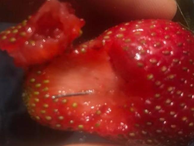 One victim was taken to hospital after swallowing a needle in a strawberry. Picture: Facebook