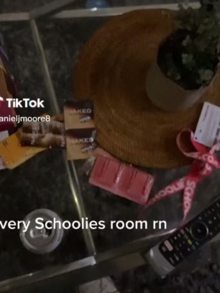 Packets of condoms sit open on the table. Picture: danieljmoore8/TikTok