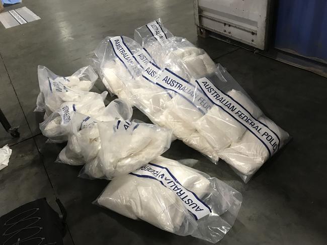 The ephedrine seized at the Port of Melbourne. Picture: Australian Federal Police,