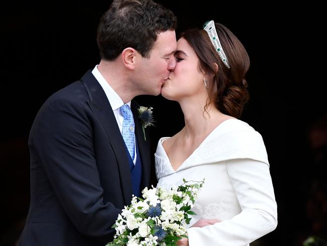 Princess Eugenie and husband Jack Brooksbank on their wedding day in October 2018. Picture: AFP