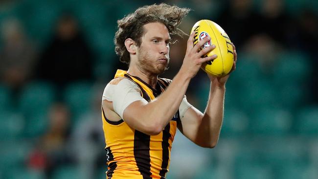 Ty Vickery impressed early for Hawthorn against Geelong.