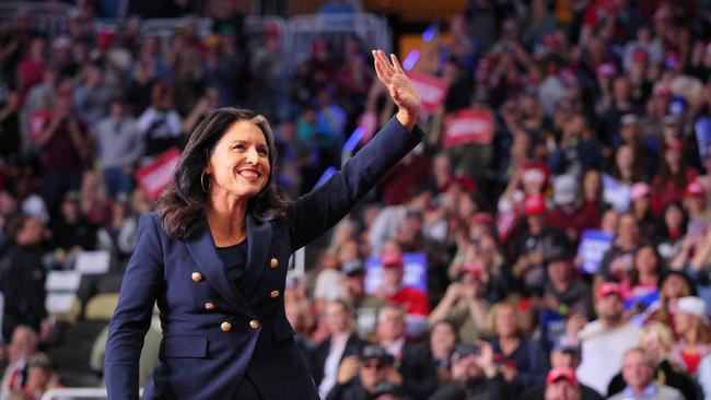 Gabbard at a Trump campaign rally in Pennsylvania on November 4. Picture: Bryan Snyder/Reuters