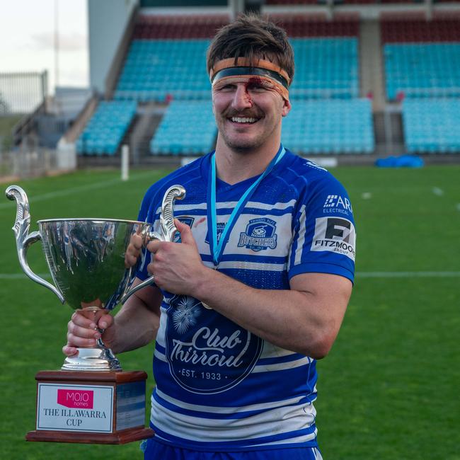 Hayden Crosland holds the Illawarra Cup trophy for the first time. Picture: Thomas Lisson.