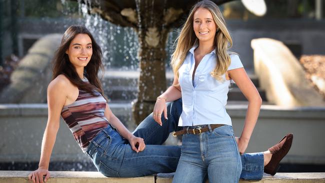 Ron Walker’s granddaughters Stella and Audrey Walker. Picture: David Caird
