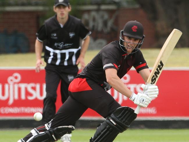 Premier Cricket: Essendon v Camberwell Magpies: James Seymour of Essendon of batting Saturday, February 27, 2021, in Essendon, Victoria, Australia. Picture: Hamish Blair