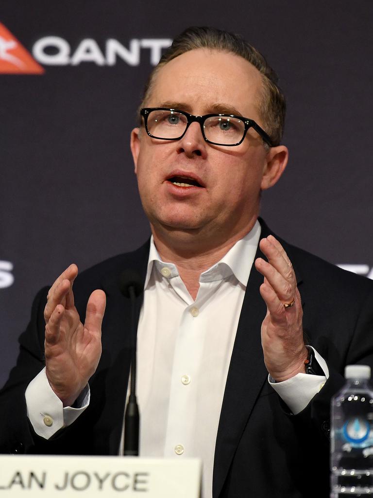 Qantas CEO Alan Joyce has tipped 2021 as a start for international travel again. Picture: AAP Image/Bianca De Marchi.