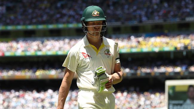 MELBOURNE, AUSTRALIA — DECEMBER 26: Cameron Bancroft of Australia looks dejected after being dismissed by Chris Woakes of England during day one of the Fourth Test Match in the 2017/18 Ashes series between Australia and England at Melbourne Cricket Ground on December 26, 2017 in Melbourne, Australia. (Photo by Ryan Pierse/Getty Images)